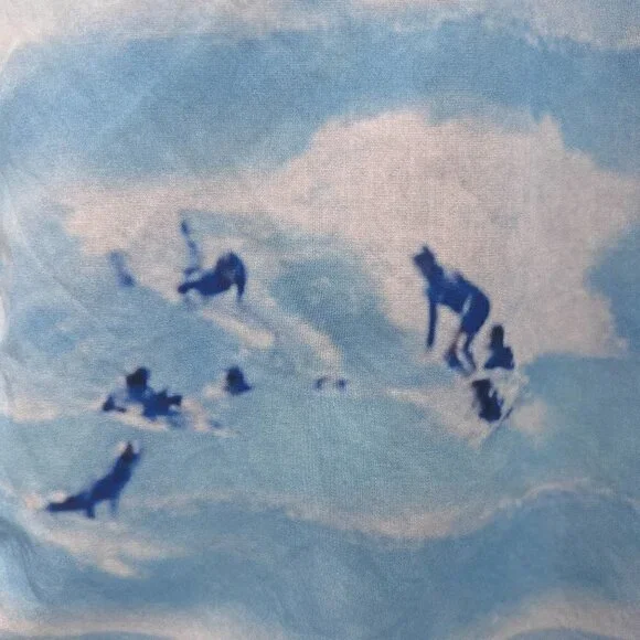 Gitman Bros Vintage Mens Surfer Waves Beach Hawaiian Shirt NWOT